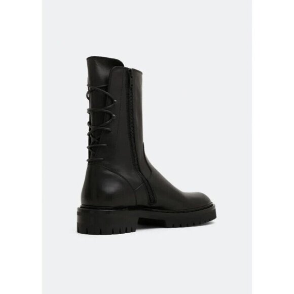 Ann Demeulemeester Louise Dusty Leather Combat Boots Size 37 7 Womens Black - Picture 13 of 13